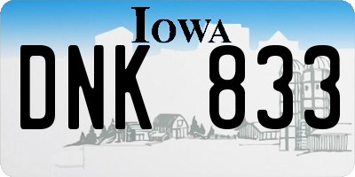 IA license plate DNK833