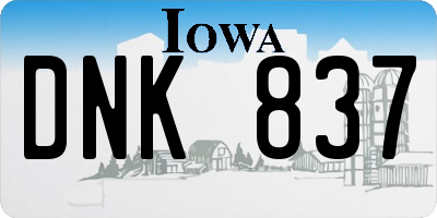 IA license plate DNK837