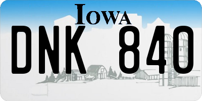 IA license plate DNK840