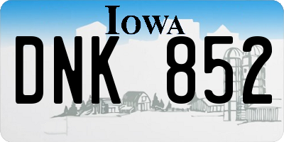 IA license plate DNK852