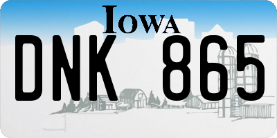 IA license plate DNK865