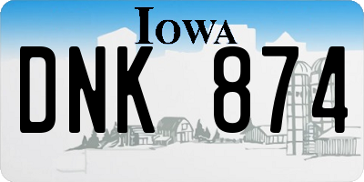 IA license plate DNK874