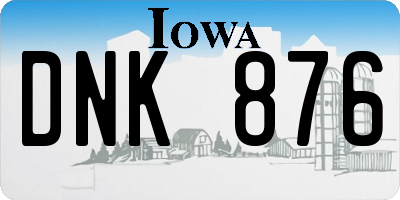 IA license plate DNK876