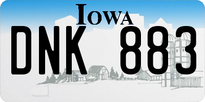 IA license plate DNK883