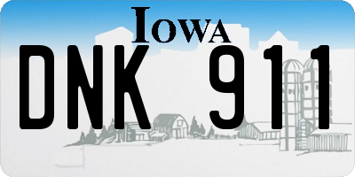 IA license plate DNK911