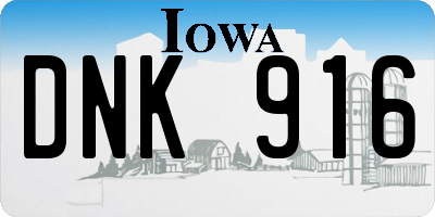 IA license plate DNK916