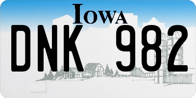 IA license plate DNK982