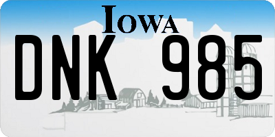 IA license plate DNK985