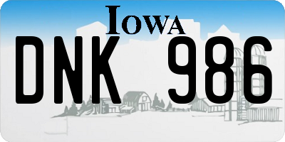 IA license plate DNK986
