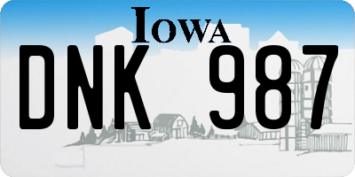 IA license plate DNK987
