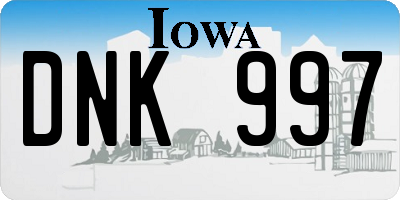 IA license plate DNK997