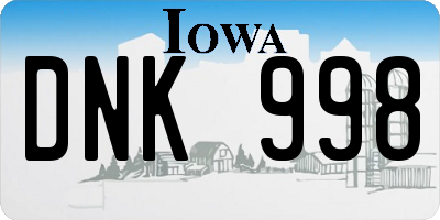 IA license plate DNK998