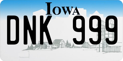 IA license plate DNK999