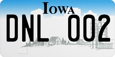 IA license plate DNL002