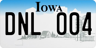 IA license plate DNL004