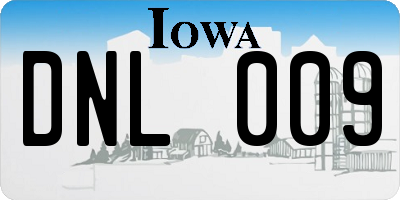 IA license plate DNL009