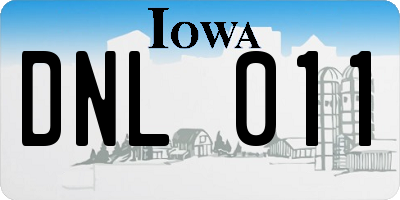 IA license plate DNL011