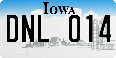IA license plate DNL014