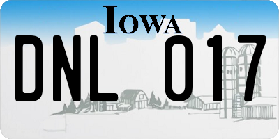 IA license plate DNL017