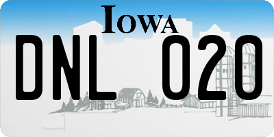 IA license plate DNL020