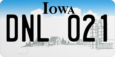IA license plate DNL021