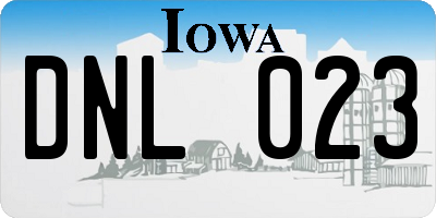 IA license plate DNL023