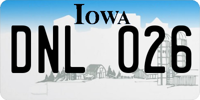 IA license plate DNL026