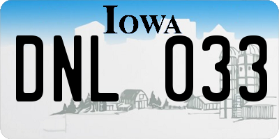 IA license plate DNL033