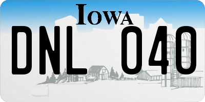 IA license plate DNL040