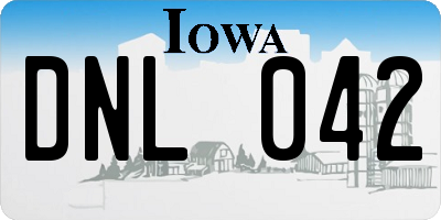 IA license plate DNL042