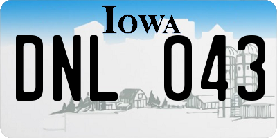 IA license plate DNL043