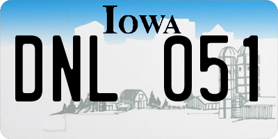 IA license plate DNL051