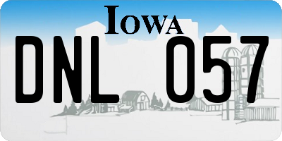 IA license plate DNL057