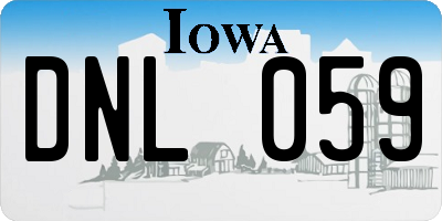IA license plate DNL059