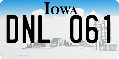 IA license plate DNL061