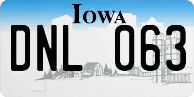 IA license plate DNL063