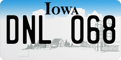 IA license plate DNL068