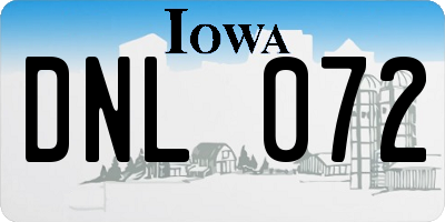 IA license plate DNL072