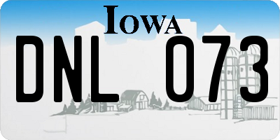 IA license plate DNL073