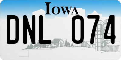 IA license plate DNL074