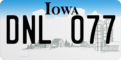 IA license plate DNL077
