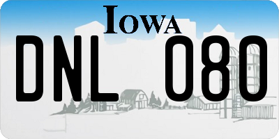 IA license plate DNL080
