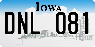 IA license plate DNL081