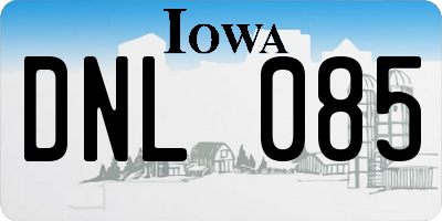 IA license plate DNL085
