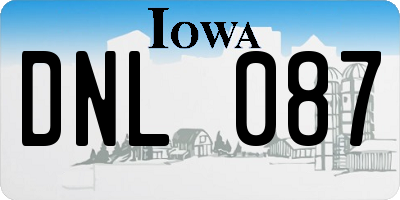 IA license plate DNL087