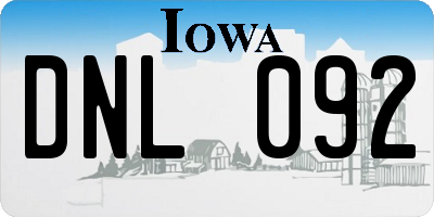 IA license plate DNL092