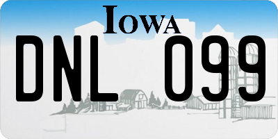 IA license plate DNL099