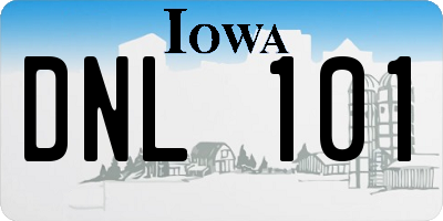 IA license plate DNL101