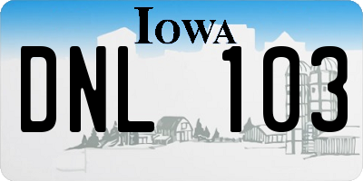 IA license plate DNL103