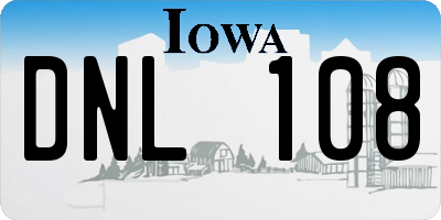 IA license plate DNL108